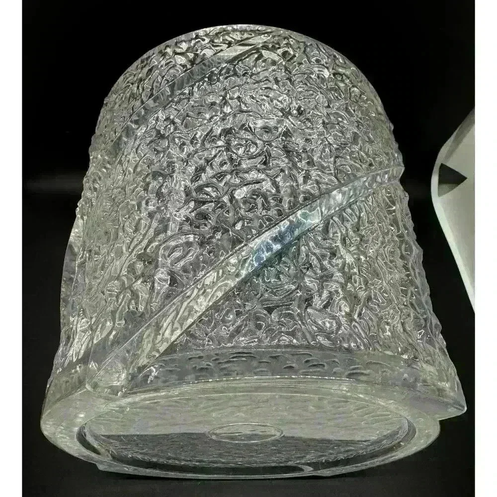 Vintage Mid-Century Modern Lucite Iceberg Textured Ice Bucket Stunning Clear